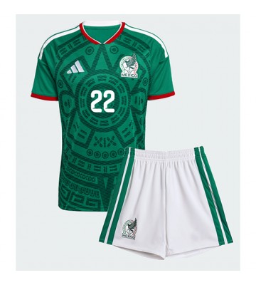 Mexico Hirving Lozano #22 Hjemmebanetrøje Børn VM 2026 Kortærmet (+ Korte bukser)